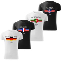 Fußball Trikot T-Shirt EM 2016 alle Länder Deutschland Frankreich Island Portuga