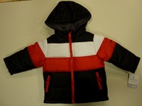 NWT Carter's Boys WINTER COAT w/Hood Black Red & White Sizes 2T, 3T, 4T