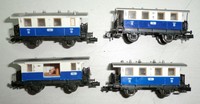 4 Stück Fleischmann Spur N Piccolo Edelweissbahn Waggons mit Mängeln für Bastler