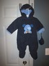  Baby Boys Winter Romper footed 1 piece Coat Snowsuit Hood dark light blue 3-6m