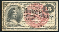15 Fifteen Cents Fourth Issue Fractional Currency Note Extremely Fine