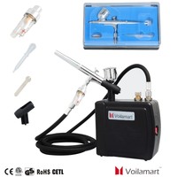 Voilamart Mini Airbrush Kompressor Set Airbrushpistole Druckluftschlauch 0,3mm