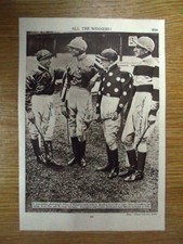 print/picture, britain`s crack jockeys,donoghue,childs,f ox,autographed,1934