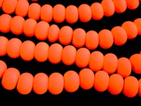 ca.110 GLASPERLEN FROSTY SILK RONDELLE 10mm neon orange Perlen nenad-design S17