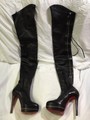 christian louboutin monicarina thigh high leather boots over the ...  