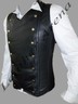 Men’s Genuine Black Leather Gothic Vest Corset Back Lacing All Size Available