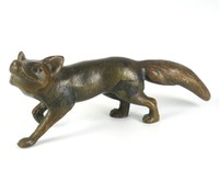 Dekorative Bronze Figur / Fuchs wohl 50er 60er Jahre Bronze Fox RARE 5cm