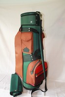 GOLFTASCHE / DUNKELGRÜN-BRAUN-ROT / GOLFBAG / BAG / CARTBAG / NEU / NR. 16