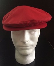 True Vintage Red Golf Driving Pageboy Hat Cap with Snap Made in Usa - Medium