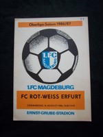 Orig.PRG   DDR Oberliga  1986/87   1.FC MAGDEBURG - FC ROT WEISS ERFURT  !!