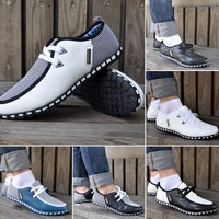 Herren Mesh Sneaker Business Freizeit Schuhe Schnür Halbschuhe  Laufen Gr.41-46