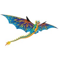 Flugdrachen 3D Drachen blau 180cm x 67cm mit Glasaugen Dinosaurier Dinodrachen
