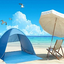 Outdoor Pop Up Beach Tent Shelter Sun Anti-UV Shade Canopy Camping Tents Blue
