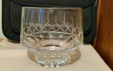 Large Hand Cut Crystal Footed Bowl - Greyhound Trophy