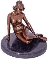 BRONZE FRAUENAKT FIGUR schön ausgeformter KÖRPER ART-DECO-STIL BRONZEFIGUR EDEL