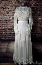 New listing
Antique Edwardian Embroidered French Net Lace Tea Dress Bridal Wedding