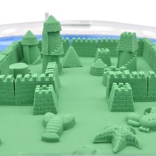 Newisland Kinetic Sand Kit - 2.2pound Green Sand - Blow Up Tray Molds Tools a.