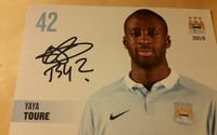 Yaya Toure Manchester City Gross Autogrammkarte