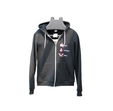 American Apparel F497 Womans Black Flex Fleece Zip Hoodie Size:S