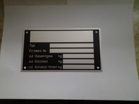 Typenschild für PKW-Anhänger, blanko, 127 x 70