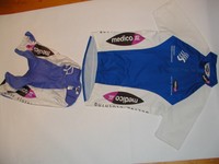 MEDICO Radtrikot + Radlerhose Gr. S Deutscher Skilehrerverband blau - weiß