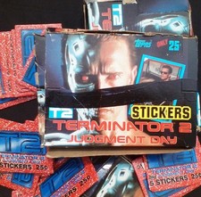 1991 Topps Terminator 2 Judgment Day Movie Stickers Wax Box - 48 Packs per Box