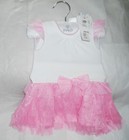 NWT F~A~O SCHWARZ Infant GIRLS Size: 6 Months WHITE & PINK DRESS & DIAPER COVER