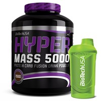 BioTech USA Hyper Mass 5000 2270g Weight Gainer Protein Kreatin Whey + SHAKER