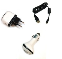USB-Datenkabel + Netzteil, Ladegerät + KFZ-Ladegerät für NIKON Coolpix S9100