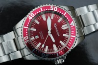 Kemmner "turtle-weinrot" mit ETA 2824-2 swiss, Taucheruhr bis 200 m 