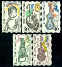 Czechoslovakia 1974 Music,Instruments,Bagpipe,Piano,Violin,String,Mi.2203,MNH