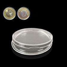 Round Cases Coin Storage Capsules Holder Clear Plastic 10X27mm ab