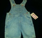 LEVIS IFANTS OVERALL CLEAN CROSSHATCH DENIM SHORTS SIZE 18 MONTHS STYLE#614087