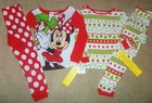 2 NEW pair Girls MINNIE MOUSE Christmas Holiday PAJAMAS 2 Set Lot DISNEY Size 4T