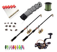 Angelset Komplettset 2 Ruten + Zubehör Angeln SUPER SET praktisch bequem Neu