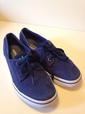 Azul Marino Lona Cordones Adidas Zapatillas Size UK 8