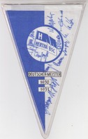 Wimpel Hertha BSC Berlin 60er Jahre mit Autogrammen