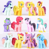 12 Set My Little Pony Action-Figuren Lot Spike Celestia Rainbow Dash Pony F464