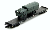1:160 Spur N Bundeswehr Flachwagen mit MAN KAT1 4x4 Pritschen Pl Hoch Miniaturen