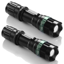 2X 2000 Lumen Zoomable CREE XM-L T6 LED Flashlight Torch Tactical Light Aluminum