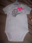 NWT CARTER'S White & Silver LITTLE SISTER BODYSUIT Size 24 MO Free US Shipping