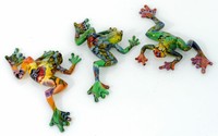 Frosch zum Hängen 15 cm 3er-Set (925568) Gartenfigur Gartendekoration Wanddeko