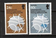 Jan W11 Australia Mnh 1981 Globe 2v