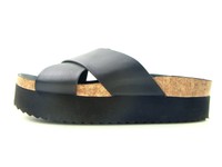 H&M Slipper mit Plateau 41 neuwertig Fußbett Sandalen Plateausandalen Schwarz