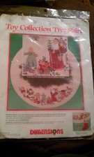 NEW TOY COLLECTION CROSS STITCH CHRISTMAS TREE SKIRT KIT 1989 BARBARA MOCK