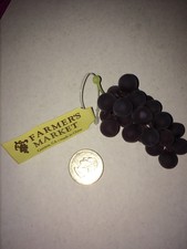 Mini 2.75" Vintage Rubber Grape Cluster Red Grapes Farmer's Market Cerritos Ca