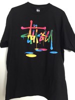 Original Stüssy T-Shirt M schwarz bunt oldschool