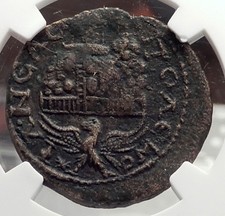 Trebonianus Gallus BIBLICAL Moses Mountain Gerizim Temple Roman Coin NGC i58874