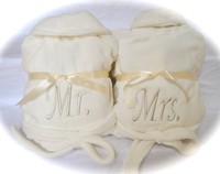 Set of 2 Plush Fleece Robes w/ Mr Mrs His Hers or Bride Groom Embroidery!!