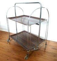 Original Bremshey Dinett Teewagen dunkles Gerlinol-Holz Servierwagen 60er Jahre